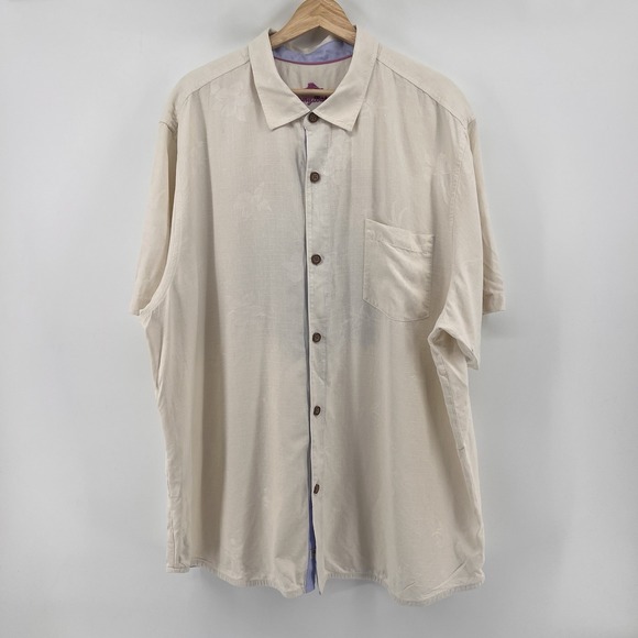 Tommy Bahama Isle of Tiki Embroidered Short Sleeve Silk Graphic Shirt XXL Rare - Picture 2 of 9